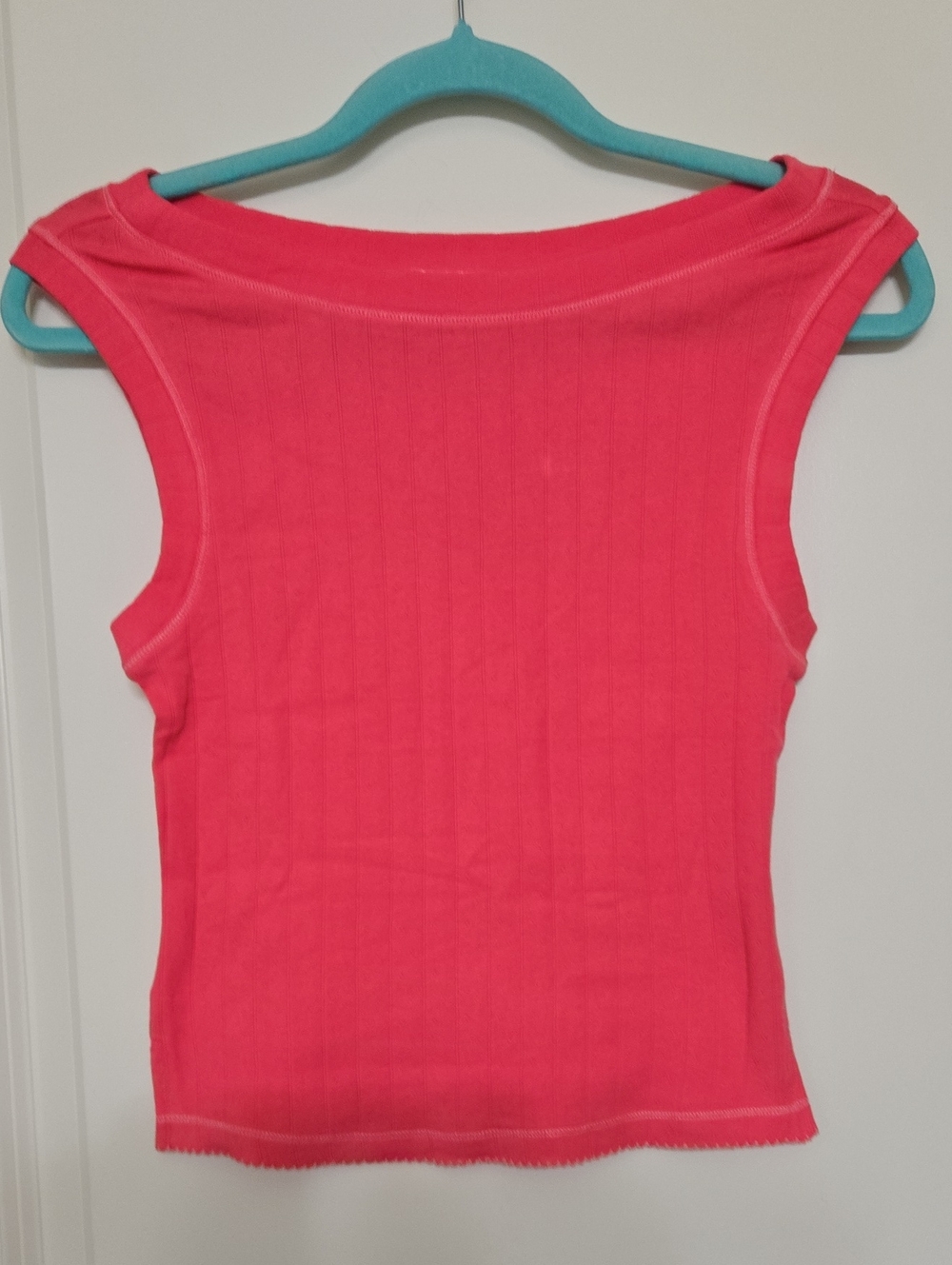 Free People Bright Pink Ribbed Tank Top